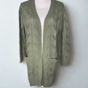 Pinque Open Front Cardigan Knit Sweater Women Medium New Without Tags